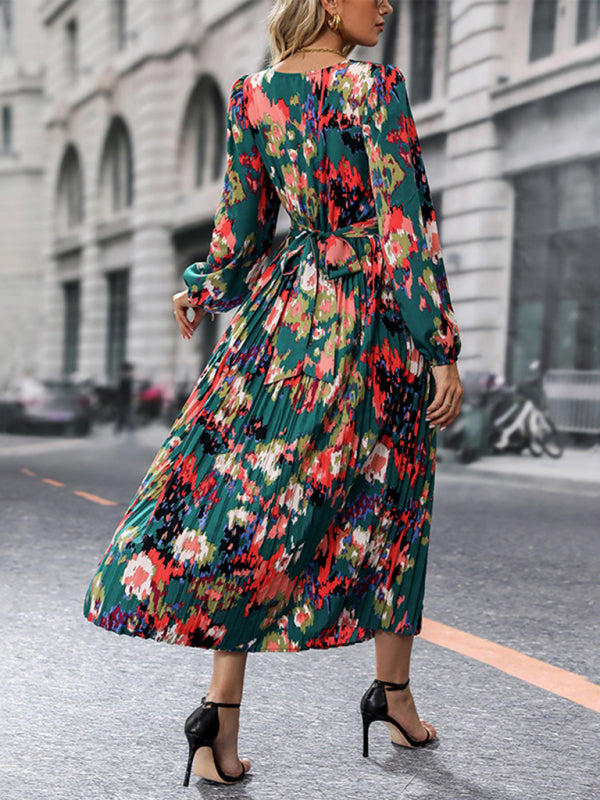 printed long-sleeved high-end dress BLUE ZONE PLANET