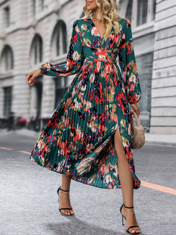 printed long-sleeved high-end dress BLUE ZONE PLANET