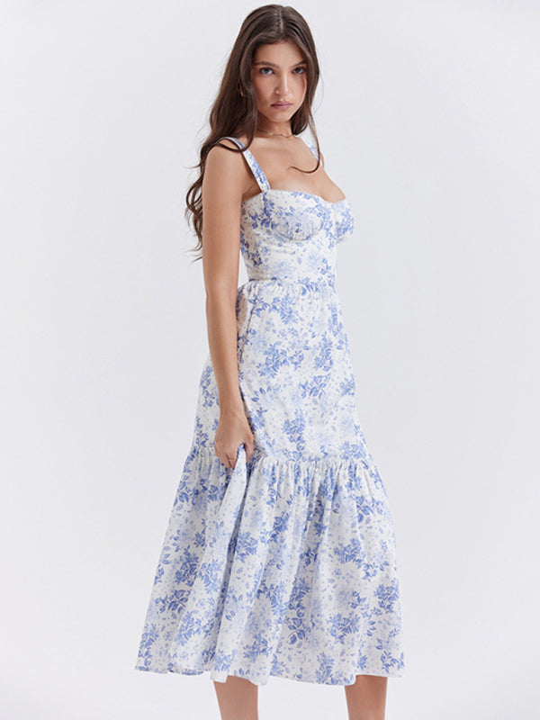 Sling Dress Floral A Swing Cake Dress Women kakaclo