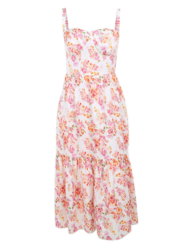Sling Dress Floral A Swing Cake Dress Women kakaclo