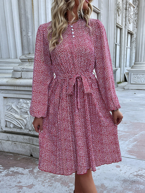 Blue Zone Planet | long sleeve polka dot dress BLUE ZONE PLANET