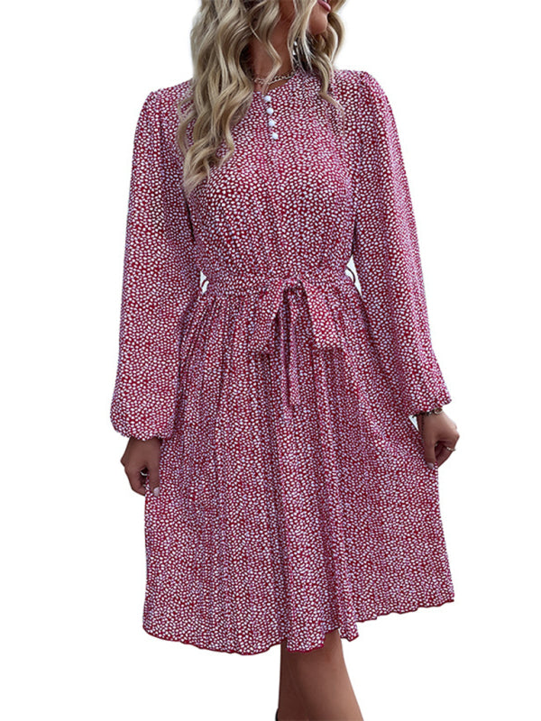 Blue Zone Planet | long sleeve polka dot dress BLUE ZONE PLANET