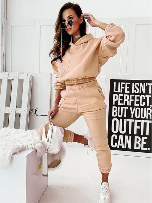 Blue Zone Planet | sports hooded long-sleeved trousers two-piece suit set BLUE ZONE PLANET