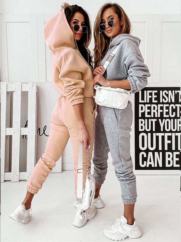 Blue Zone Planet | sports hooded long-sleeved trousers two-piece suit set BLUE ZONE PLANET