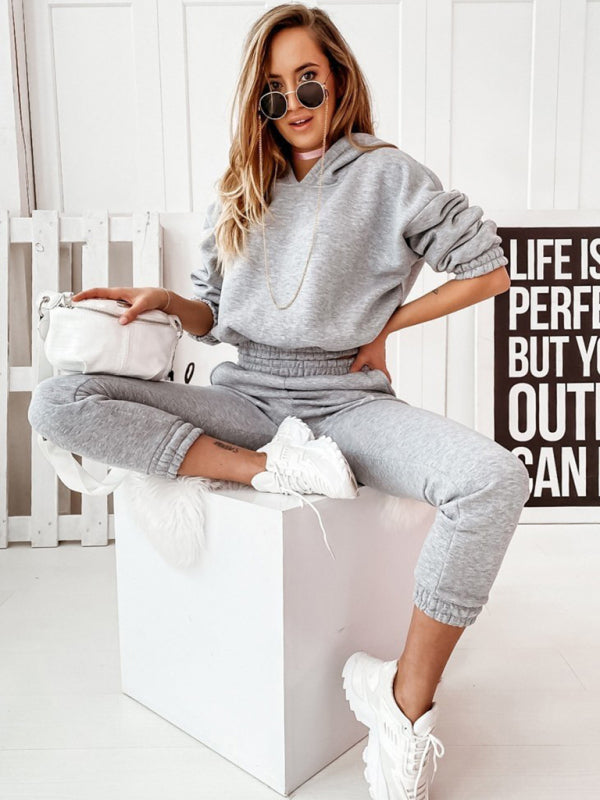 Blue Zone Planet | sports hooded long-sleeved trousers two-piece suit set BLUE ZONE PLANET