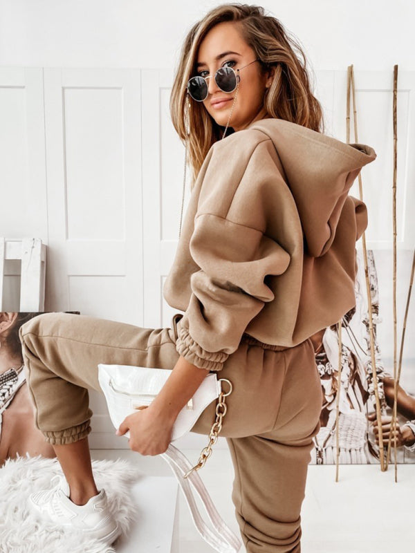Blue Zone Planet | sports hooded long-sleeved trousers two-piece suit set BLUE ZONE PLANET