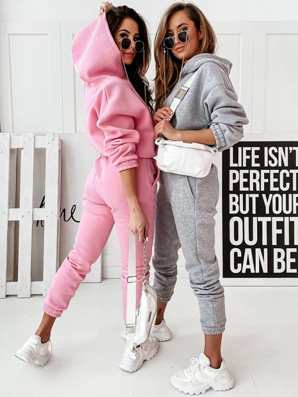 Blue Zone Planet | sports hooded long-sleeved trousers two-piece suit set BLUE ZONE PLANET