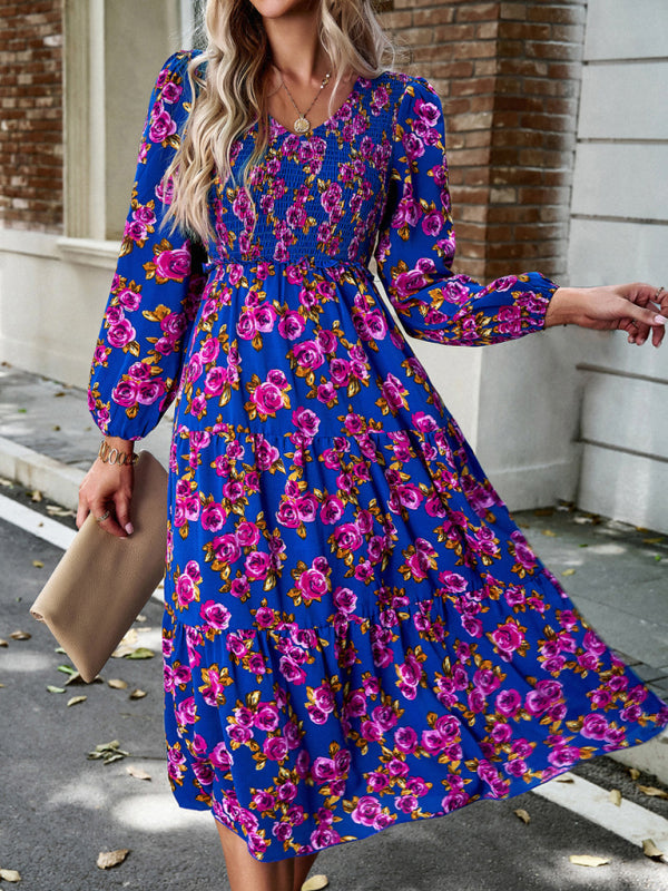 Women's new style elegant V-neck long skirt BLUE ZONE PLANET