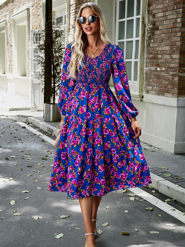 Women's new style elegant V-neck long skirt BLUE ZONE PLANET
