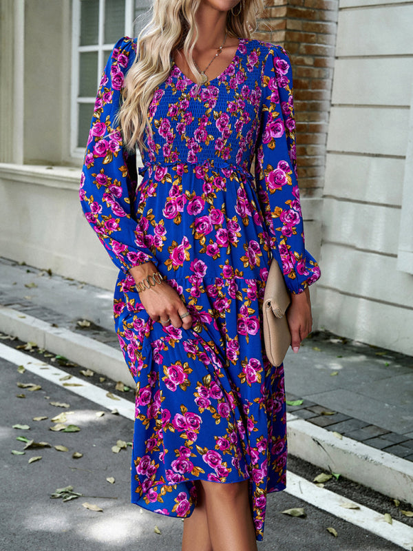Women's new style elegant V-neck long skirt BLUE ZONE PLANET