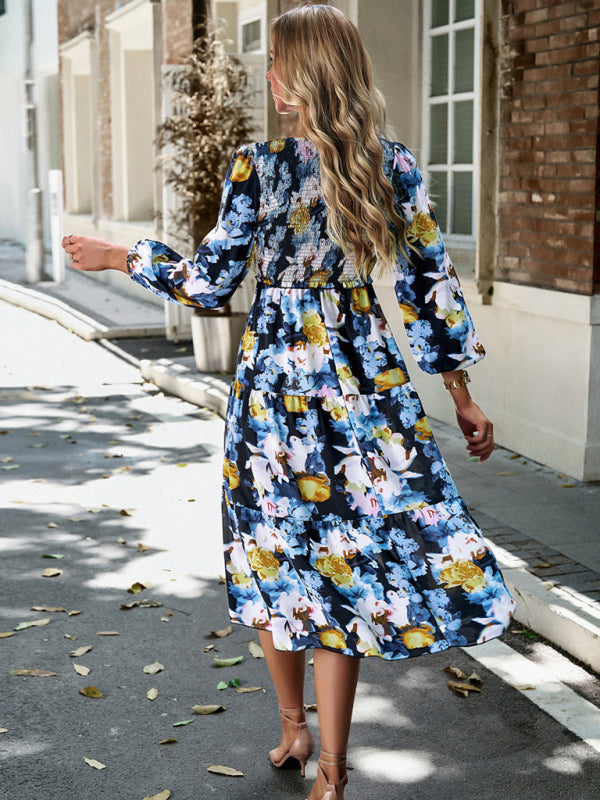 Women's new style elegant V-neck long skirt BLUE ZONE PLANET