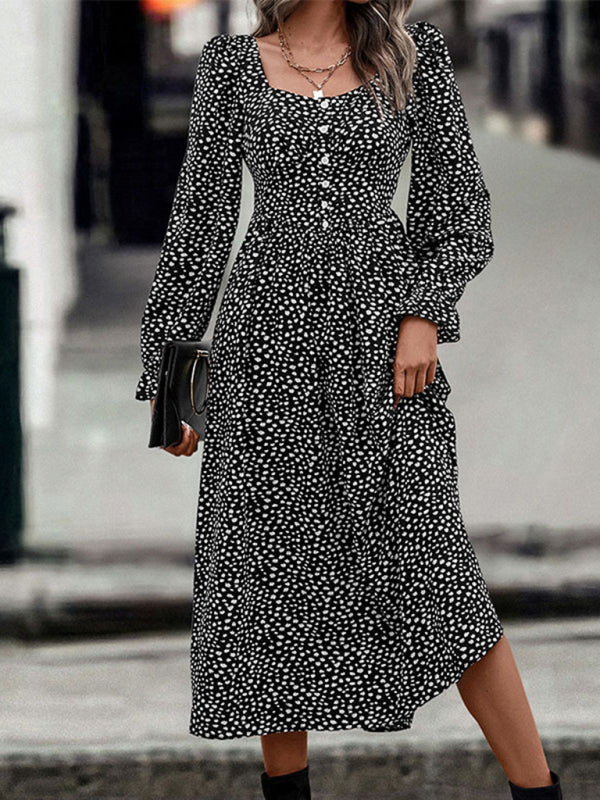 Blue Zone Planet | Square Neck Printed Dress BLUE ZONE PLANET