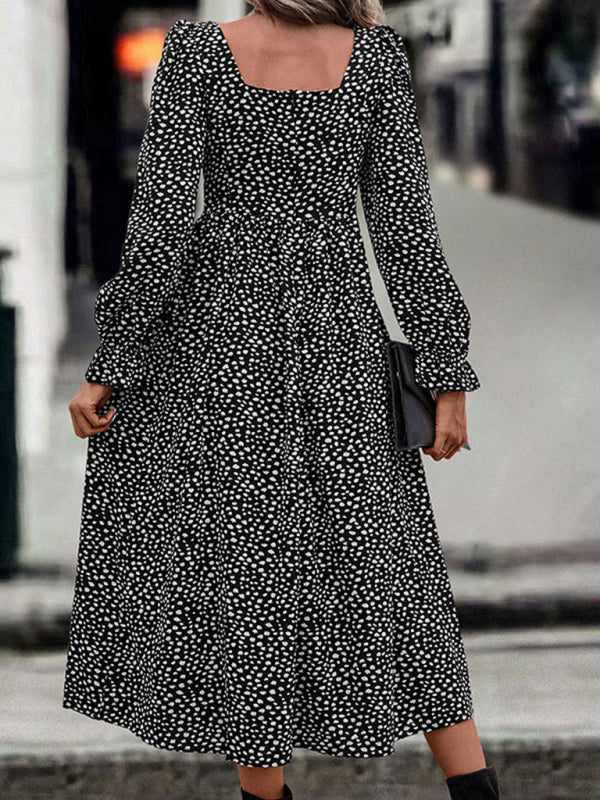 Blue Zone Planet | Square Neck Printed Dress BLUE ZONE PLANET