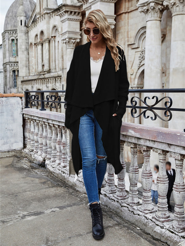 Long Style Personalized Fashion Temperament OL Tongle Knitted Jacket kakaclo