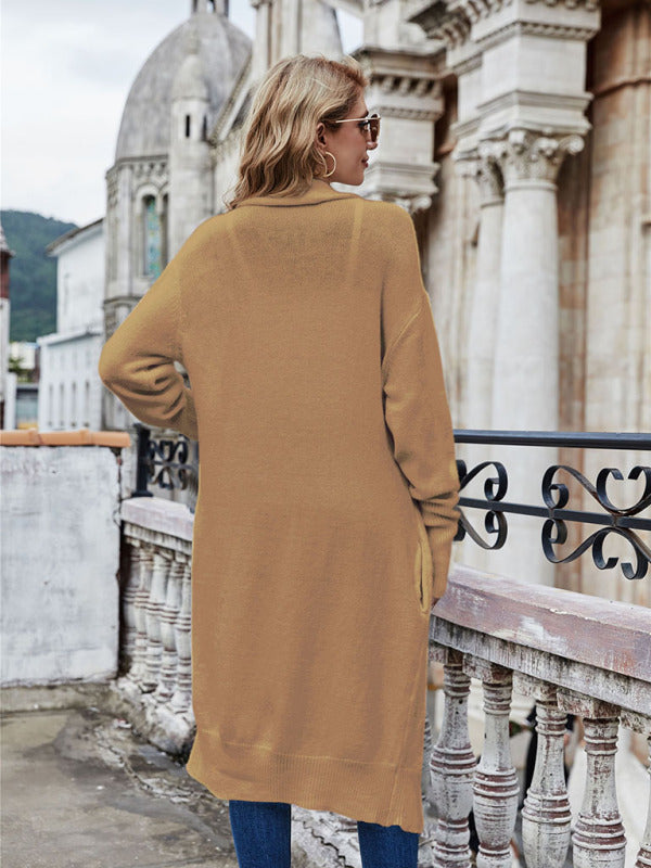 Long Style Personalized Fashion Temperament OL Tongle Knitted Jacket kakaclo