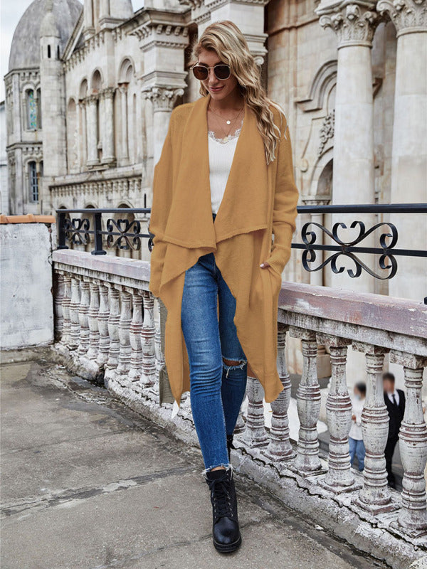 Long Style Personalized Fashion Temperament OL Tongle Knitted Jacket kakaclo