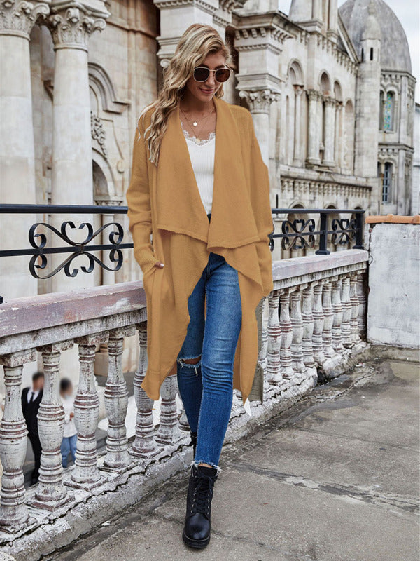 Long Style Personalized Fashion Temperament OL Tongle Knitted Jacket kakaclo