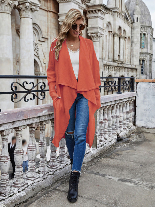 Long Style Personalized Fashion Temperament OL Tongle Knitted Jacket kakaclo