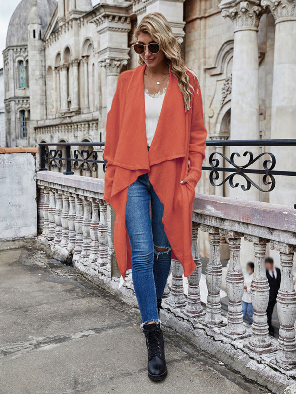 Long Style Personalized Fashion Temperament OL Tongle Knitted Jacket kakaclo