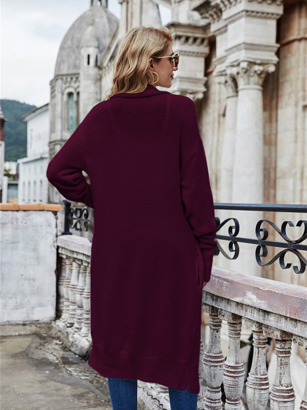 Long Style Personalized Fashion Temperament OL Tongle Knitted Jacket kakaclo