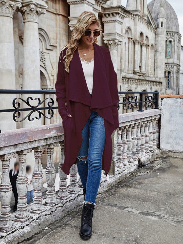Long Style Personalized Fashion Temperament OL Tongle Knitted Jacket kakaclo