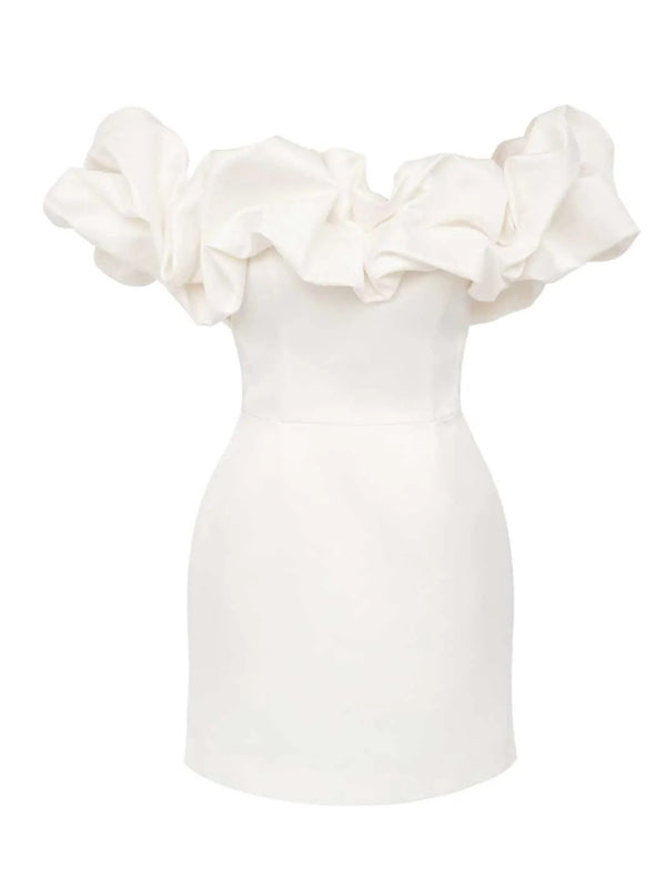 New solid color tube top floor shoulder dress kakaclo