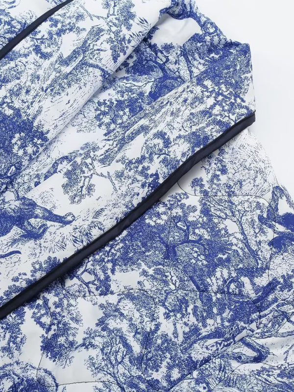 printed cotton-padded jacket with double pockets kakaclo