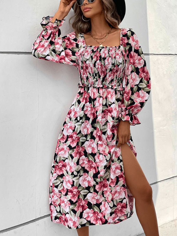 Blue Zone Planet | Women's backless European and American printed dress BLUE ZONE PLANET