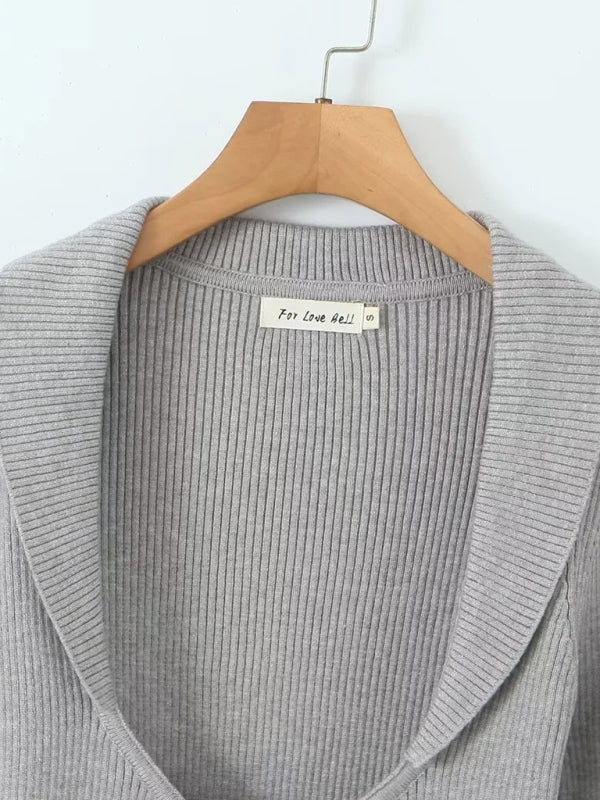 Lapel Long-sleeved Jacket + Color Matching Spaghetti Straps + Pleated Skirt kakaclo