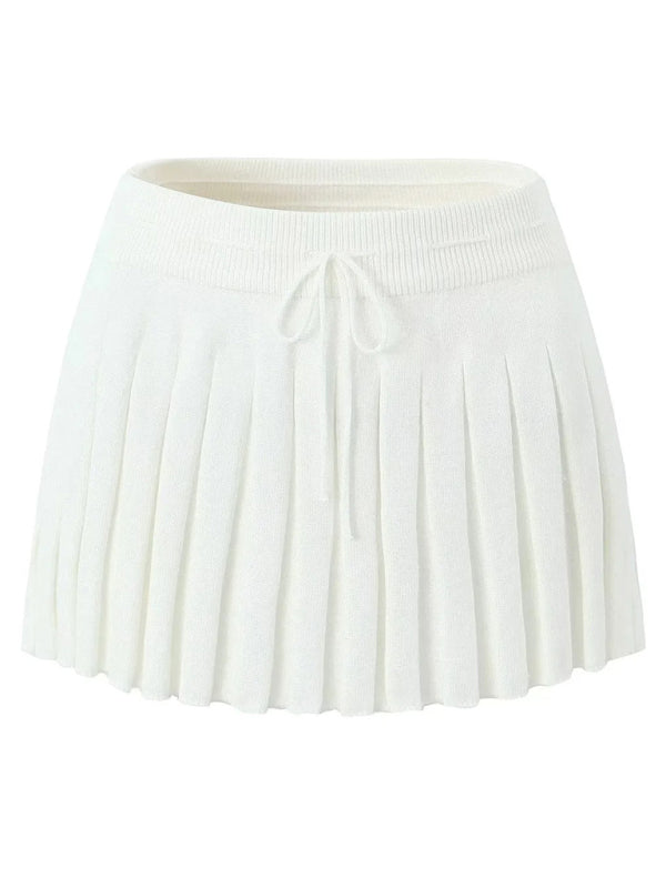 Lapel Long-sleeved Jacket + Color Matching Spaghetti Straps + Pleated Skirt kakaclo