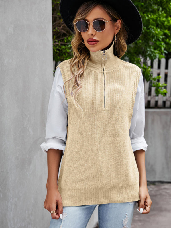 Blue Zone Planet | Premium gray V-neck sweater vest design sleeveless waistcoat top loose pullover vest kakaclo
