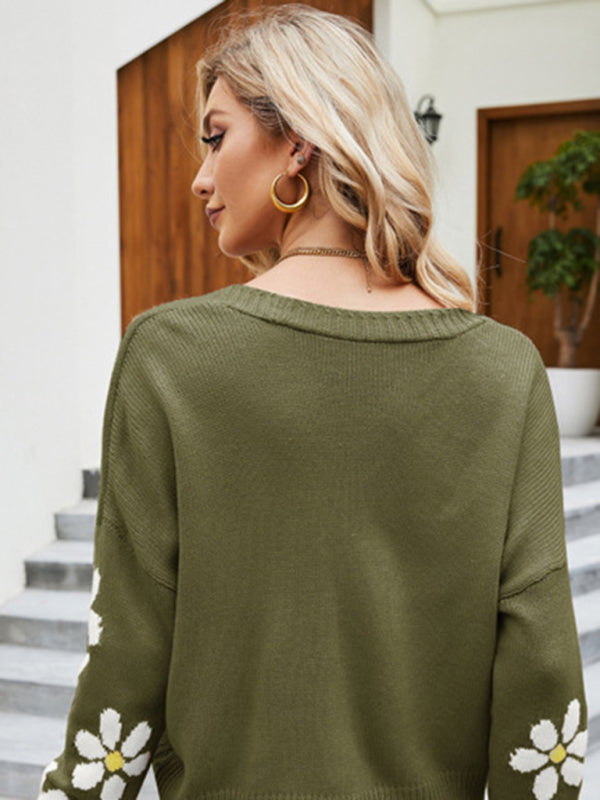 Casual knitted cardigan jacket loose college style sweater cardigan kakaclo