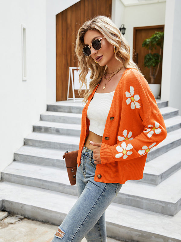 Casual knitted cardigan jacket loose college style sweater cardigan kakaclo