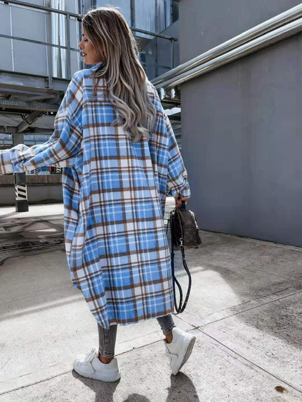 long plaid shirt jacket BLUE ZONE PLANET