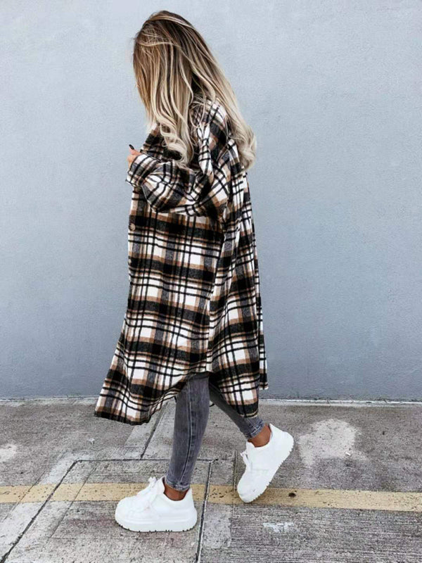 long plaid shirt jacket BLUE ZONE PLANET