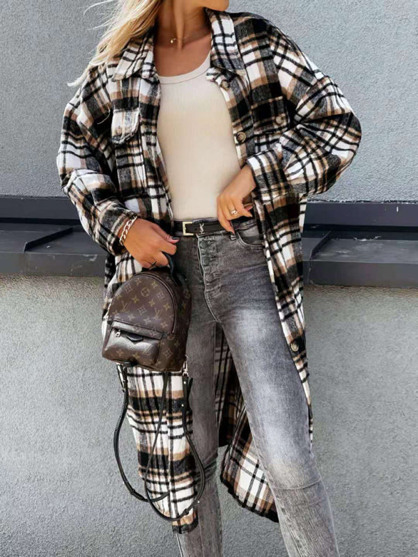 long plaid shirt jacket BLUE ZONE PLANET