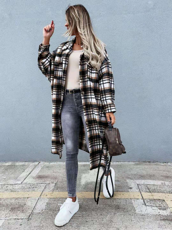 long plaid shirt jacket BLUE ZONE PLANET