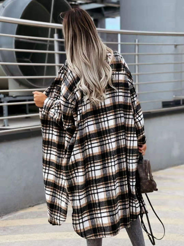 long plaid shirt jacket BLUE ZONE PLANET