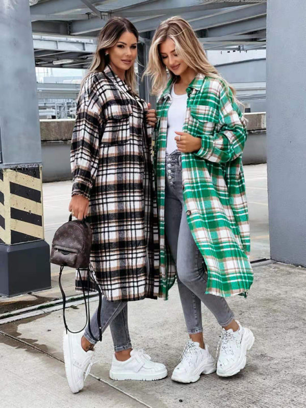 long plaid shirt jacket BLUE ZONE PLANET