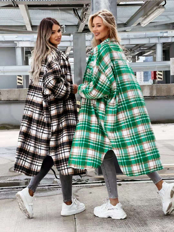 long plaid shirt jacket BLUE ZONE PLANET