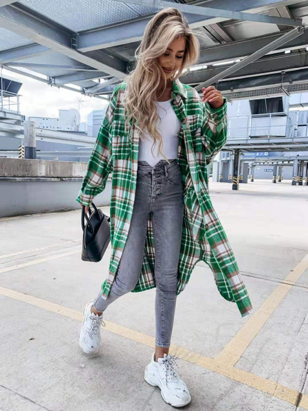 long plaid shirt jacket BLUE ZONE PLANET