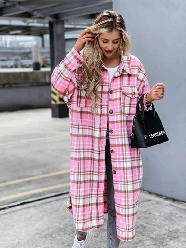 long plaid shirt jacket BLUE ZONE PLANET