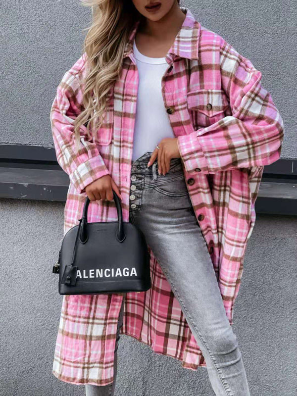long plaid shirt jacket BLUE ZONE PLANET