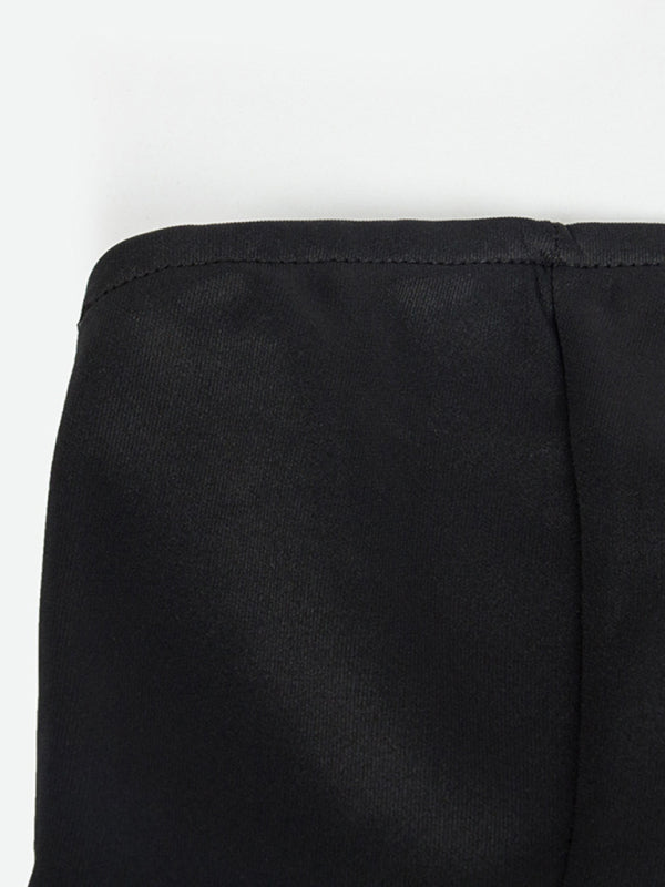 Women's New Solid Color Sleeveless Sexy Tube Top Slim High Waist Short Dress kakaclo