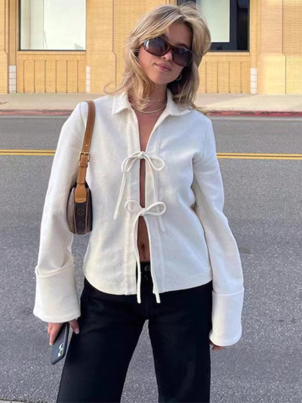 little jacket with lace-up placket and single wear kakaclo