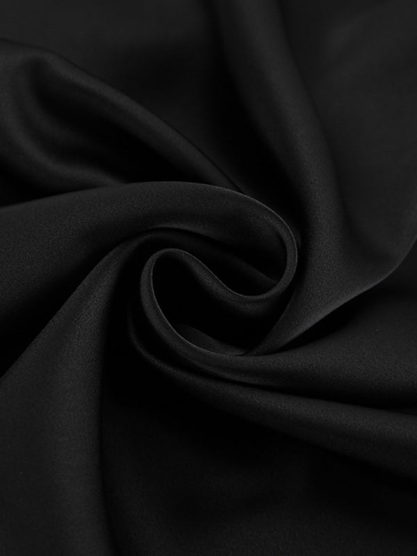 Blue Zone Planet | Elegant high-waisted satin satin long skirt BLUE ZONE PLANET