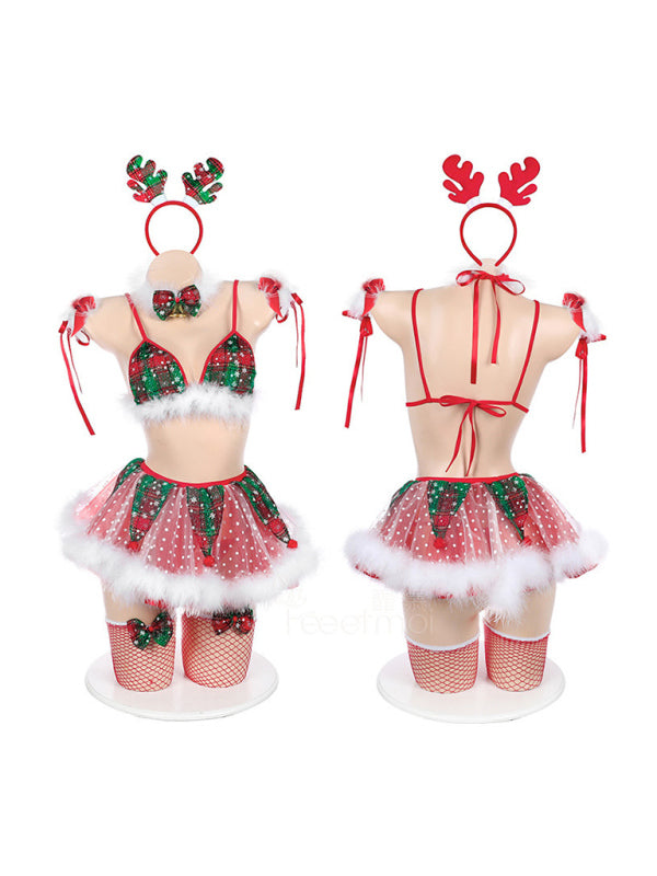 Christmas sexy lingerie costume temptation BLUE ZONE PLANET