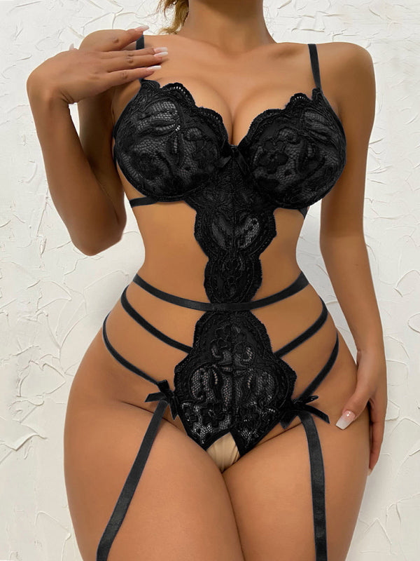 Blue Zone Planet | New women's sexy sexy hollow suspender bodysuit BLUE ZONE PLANET