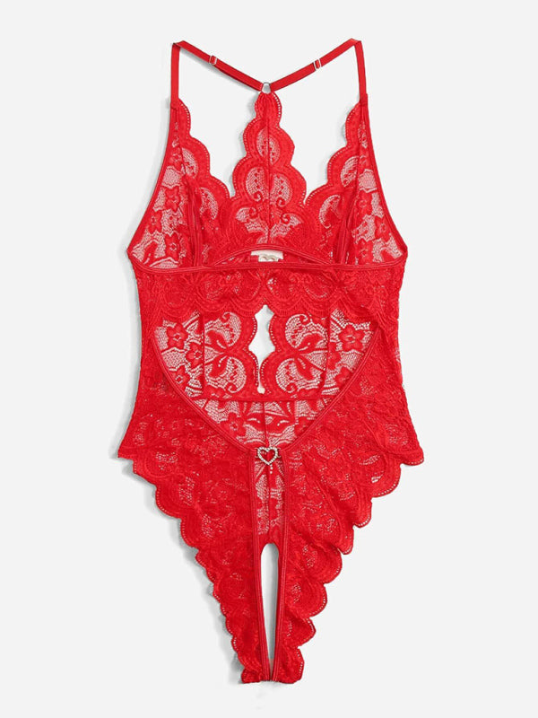 Blue Zone Planet | lace see-through crotch-free one-piece lingerie BLUE ZONE PLANET