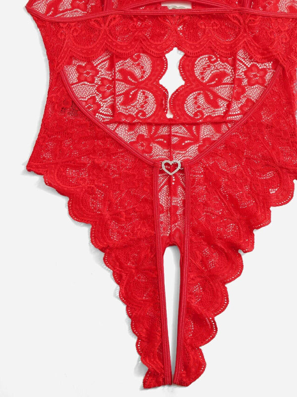 Blue Zone Planet | lace see-through crotch-free one-piece lingerie BLUE ZONE PLANET